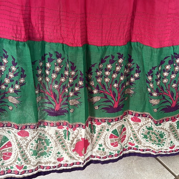 W PINK cotton full maxi skirt lined NWT - Picture 3 of 9